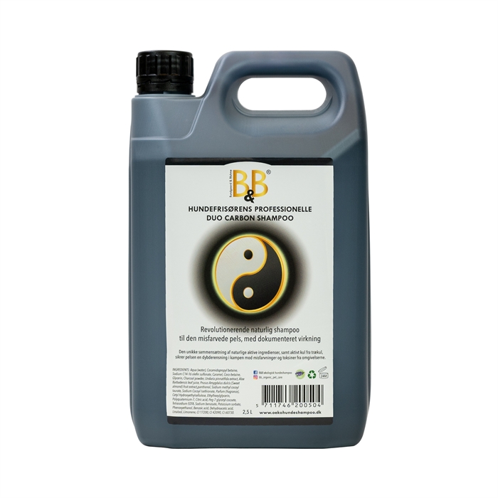 B&B Hundefrisørens professionelle Duo Carbon shampoo 2500 ml
